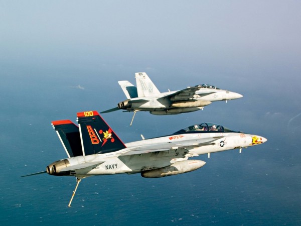 FA-18F Super Hornets assigned to the Red Rippers of Strike Fighter Squadron (VFA) 11