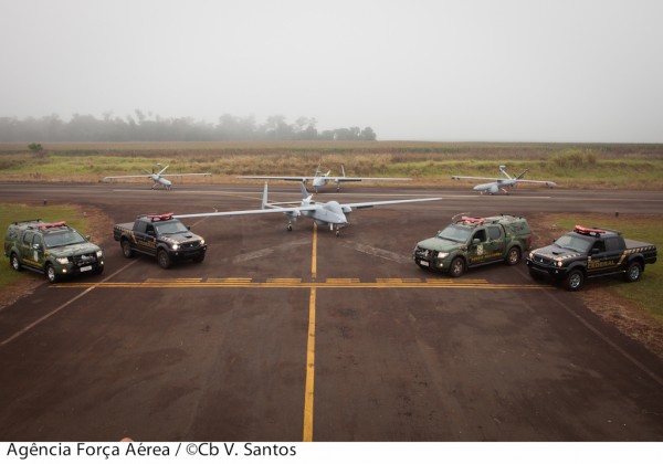 Drones da FAB e da PF operando em conjunto