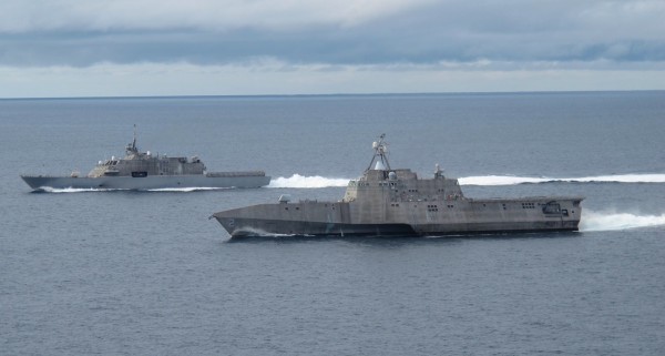 USS Freedom (LCS 1), left, and USS Independence (LCS 2),