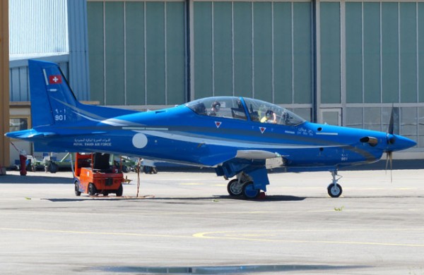 Primeiro PC-21 Saudita realizando teste de motores na Suiça