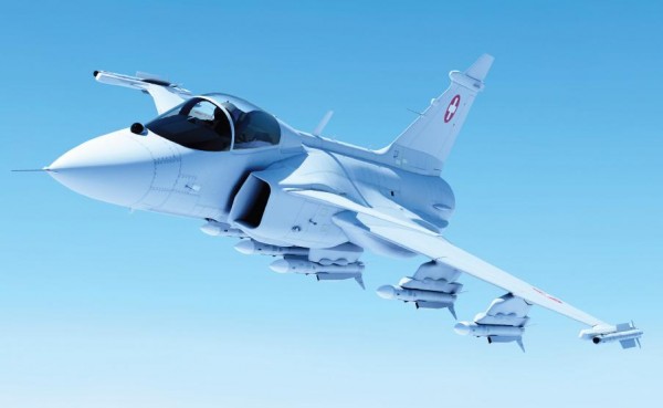 Gripen-E-nas-cores-da-Força-Aérea-Suíça-ilustração-Saab