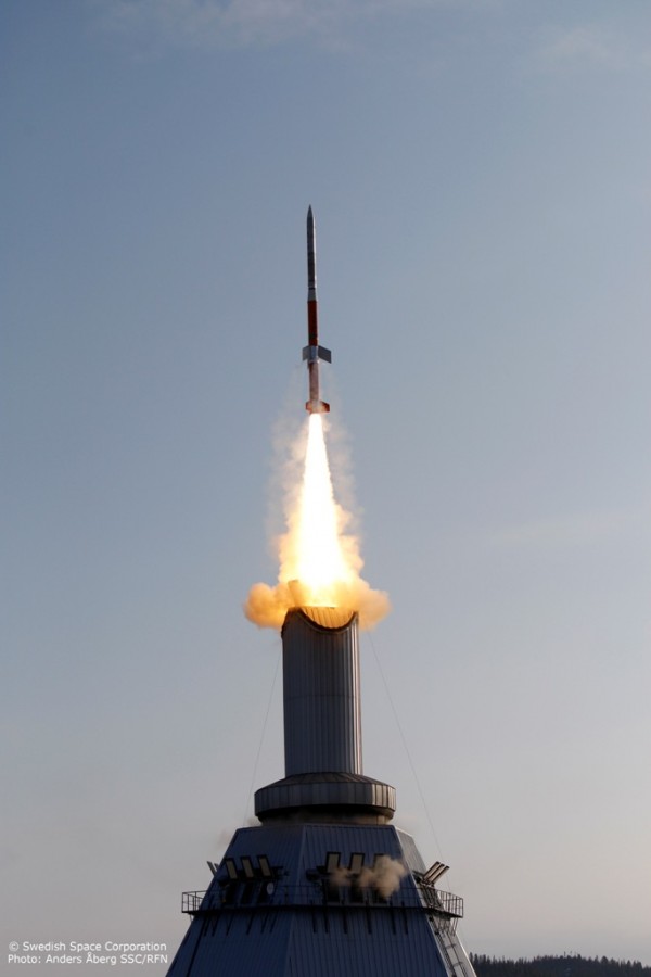 VSB-30 sendo lançado da Base de Lançamento de Esrange (Suécia).