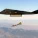 An F-117 Nighthawk engages it's target and drops a GBU-28 guided bomb unit during the 'live-fire' weapons testing mission COMBAT HAMMER, at Hill Air Force Base, Utah.