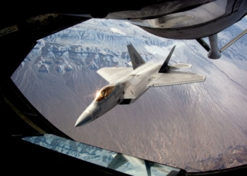 An F-22 Raptor assigned to the 95th Fighter Squadron, Tyndall Air Force Base, Fla., disconnects from the boom of a KC-135 Stratotanker after receiving fuel to continue on its training sortie during Exercise Red-Flag 16-1 Feb. 4, 2016. The high-tempo exercise incorporates both day and night missions that give aircrew an opportunity to experience advanced, relevant, and realistic combat-like situations in a controlled environment to increase their ability to complete missions and safely return home.

(U.S.  Air Force photo by Master Sgt. Burt Traynor/Released)