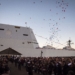 161015-N-AT895-424 BALTIMORE,  (Oct. 15, 2016) Balloons fly and the crowd applauds as the Navy's newest and most technologically advanced warship, USS Zumwalt (DDG 1000), is brought to life during a commissioning ceremony at North Locust Point in Baltimore. (U.S. Navy photo by Petty Officer 1st Class Nathan Laird/Released)