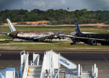 Sete empresas de aviação são responsáveis pelos aviões que estão abandonados no aeroporto. Foto: Patrick Marques/G1 AM
