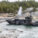 Testes do contêiner NEMO em Trossbåt em 2018. Fonte: Forças Armadas Suecas